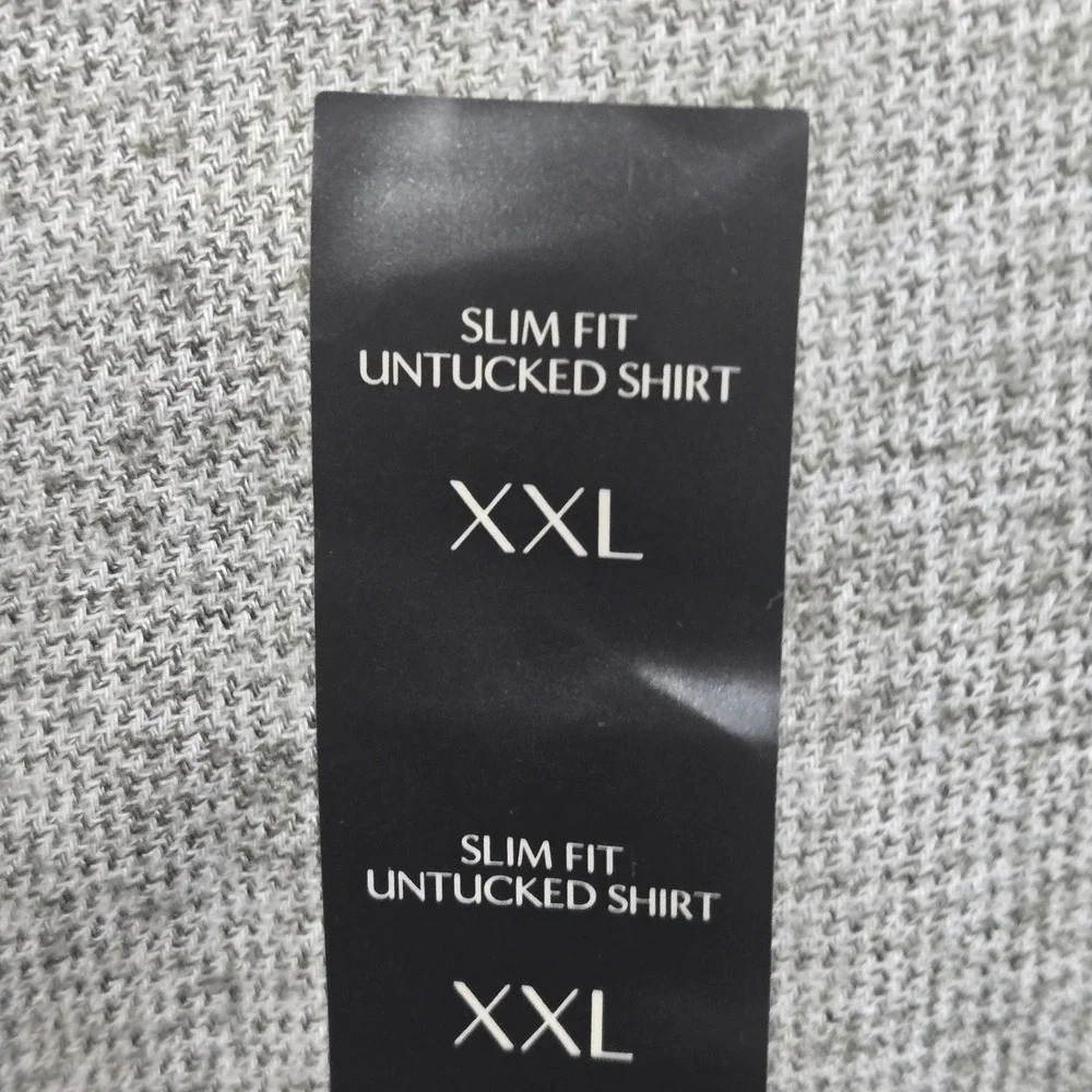 Banana Republic Mens XXL Slim Fit Untucked Fit Classicu Quiet Luxury‎ Grey NWT